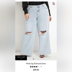 Wide Leg Distressed Denim